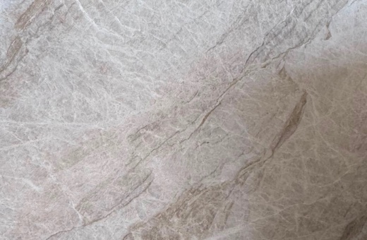 Soft veining and warm tones in Taj Mahal Polish Quartzite